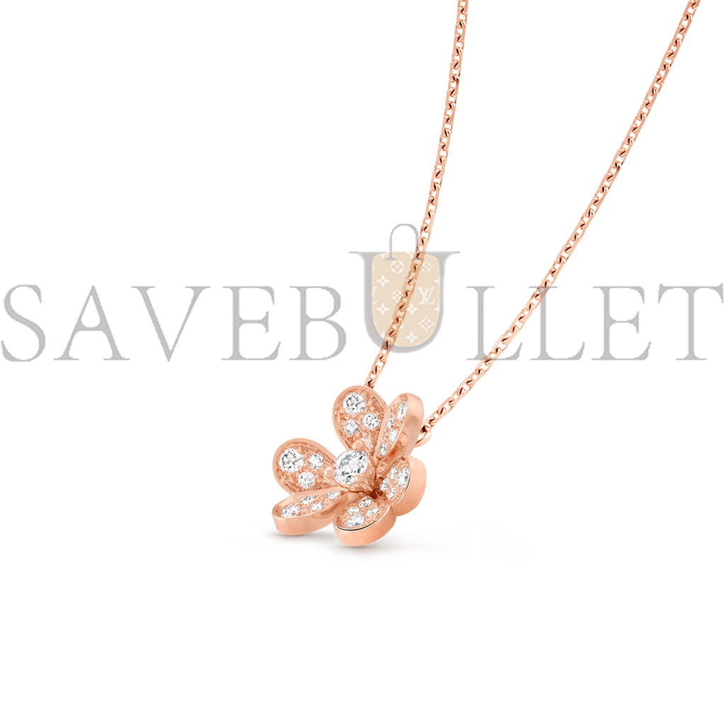 van cleef arpels frivole pendant, mini model - rose gold, Di*m*nd  vcarp7ri00